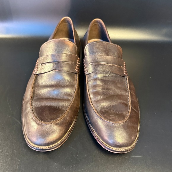 Blake McKay Mens Brown Leather Penny Loafers Dress Shoes Size 13 - Picture 2 of 7